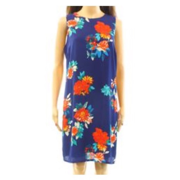 Love...Ady Blue Floral Shift Dress XS - Picture 6 of 6